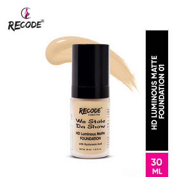 Recode HD Luminous Matte Foundation - 01 India