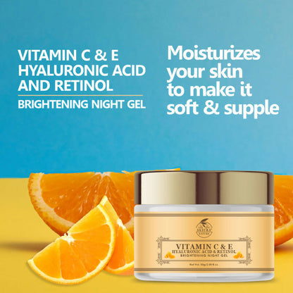 Skiura Nature Vitamin C With E Hyaluronic Acid & Retinol Brightening Night Gel