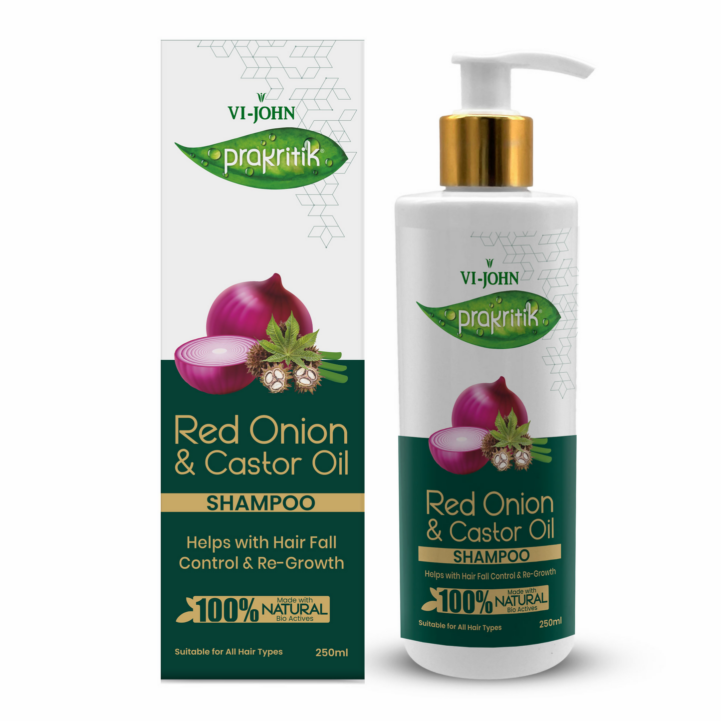 VI-JOHN Prakritik Red Onion & Castor Oil Shampoo