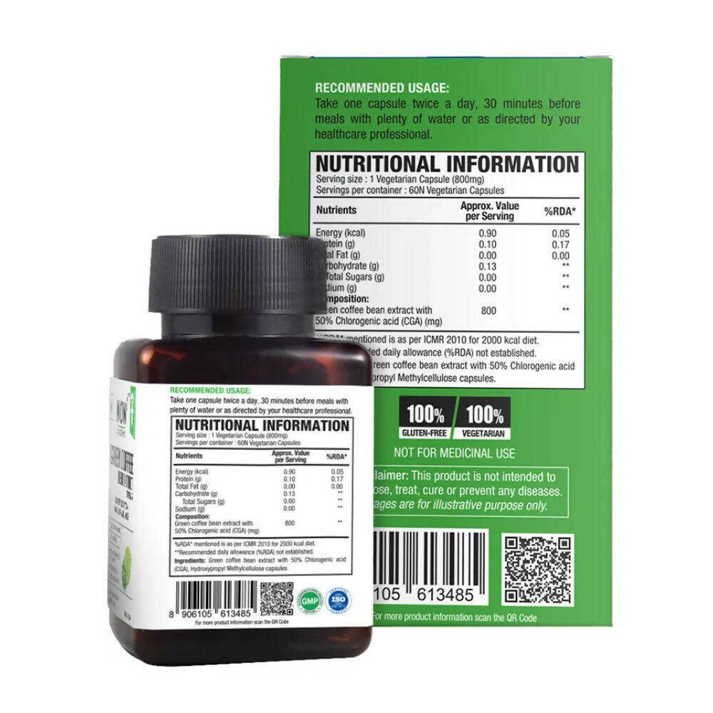 Wow Life Science Green Coffee Bean Extract Vegetarian Capsules