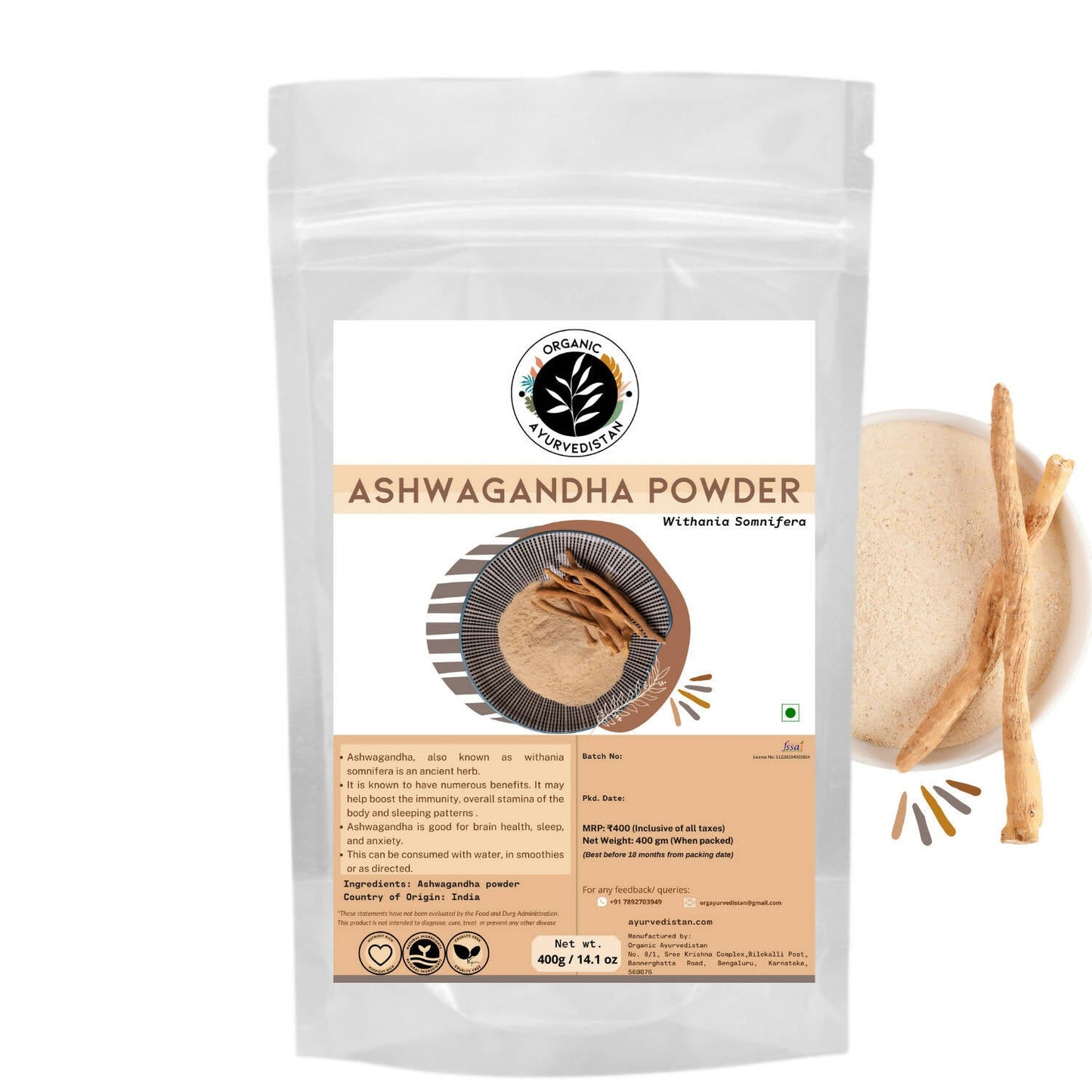 Organic Ayurvedistan Ashwagandha Powder