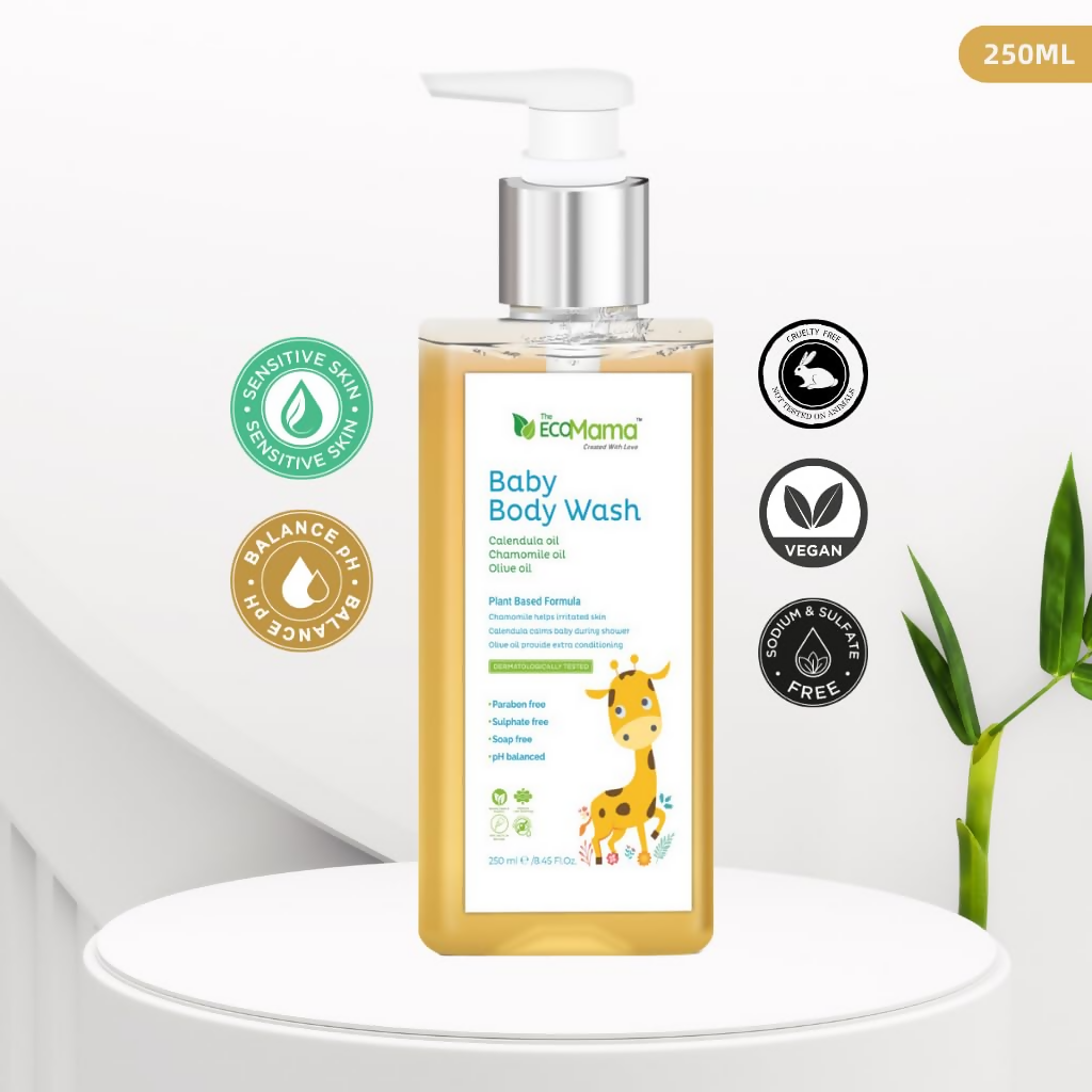 The Eco Mama Baby Body Wash With Aloe Vera Extract, Calendula & Olive Oil