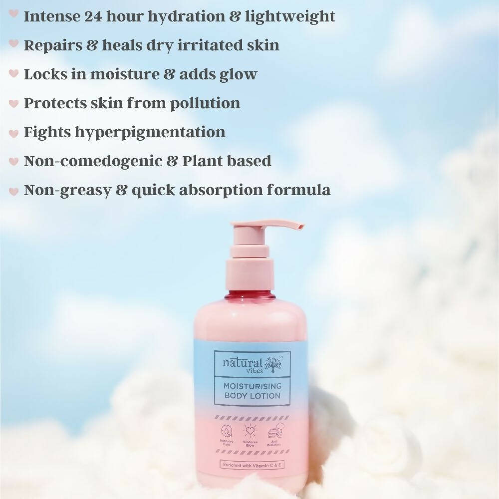 Natural Vibes Glow & Moisturising Bath and Body Regime with Shower Gel Body Wash & Lotion