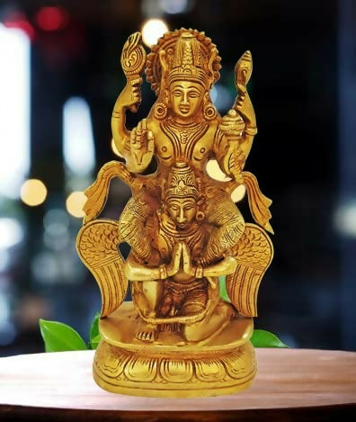 Buy P.J.Handicrafts Brass Metal Idol of Vishnu Ji Riding On Garuda