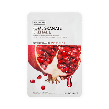 The Face Shop Real Nature Pomegranate Face Mask - Korean Skincare