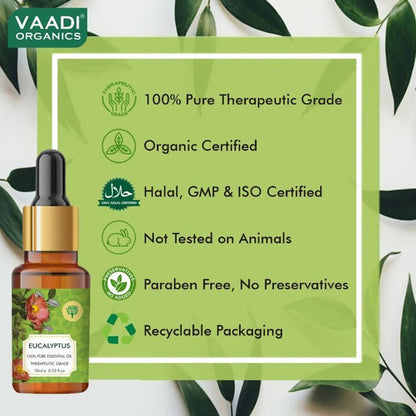 Vaadi Herbals Eucalyptus 100% Pure Essential Oil Therapeutic Grade - Drmedicart
