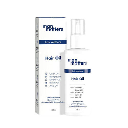 Man Matters Hair Oil for Men With Bhringraj, Onion, Amla, Shikakai & Brahmi Oil.