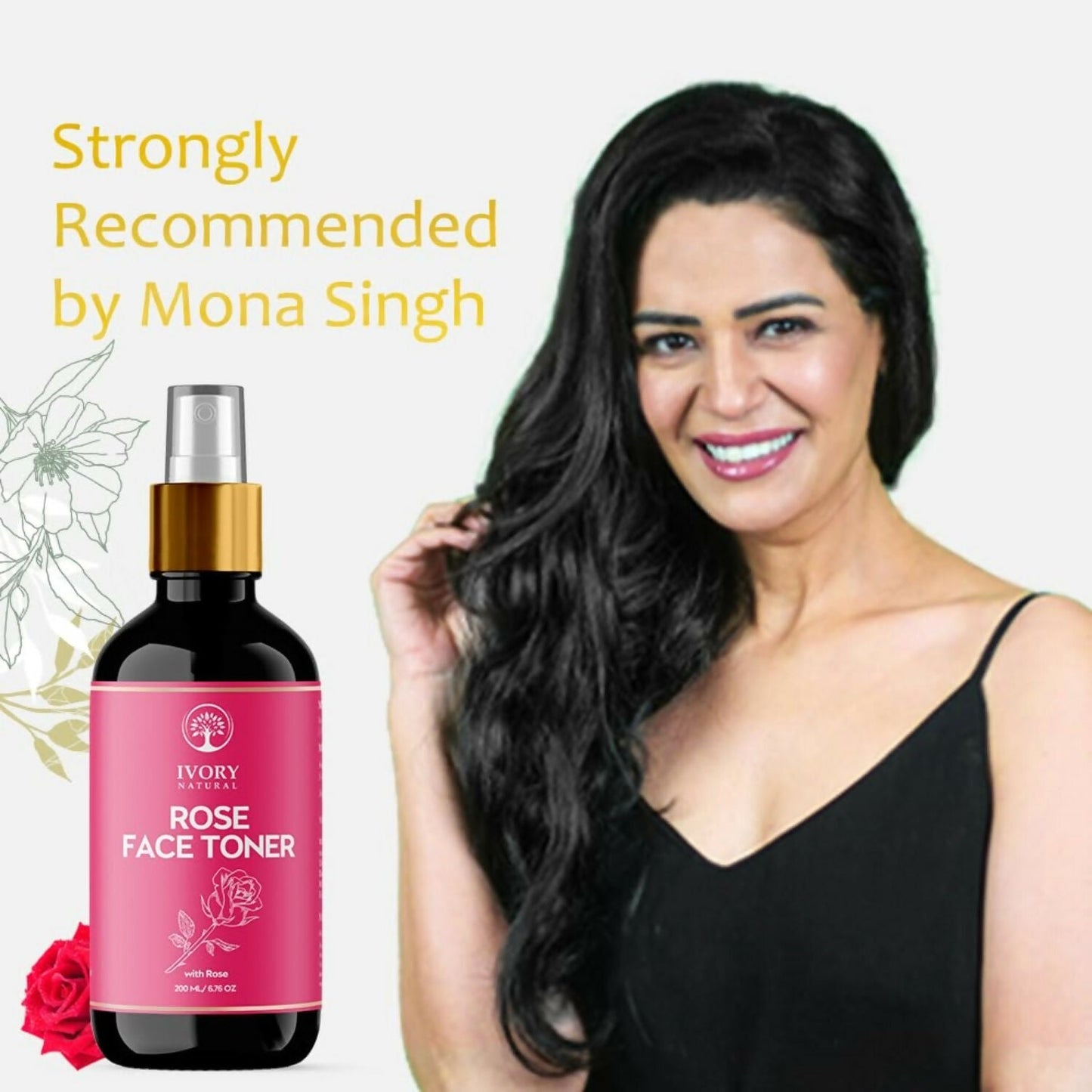 Ivory Natural Rose Facial Toner For Impurities, Soothing Hydration, Balancing Ph & Enhancing Skin Elasticity