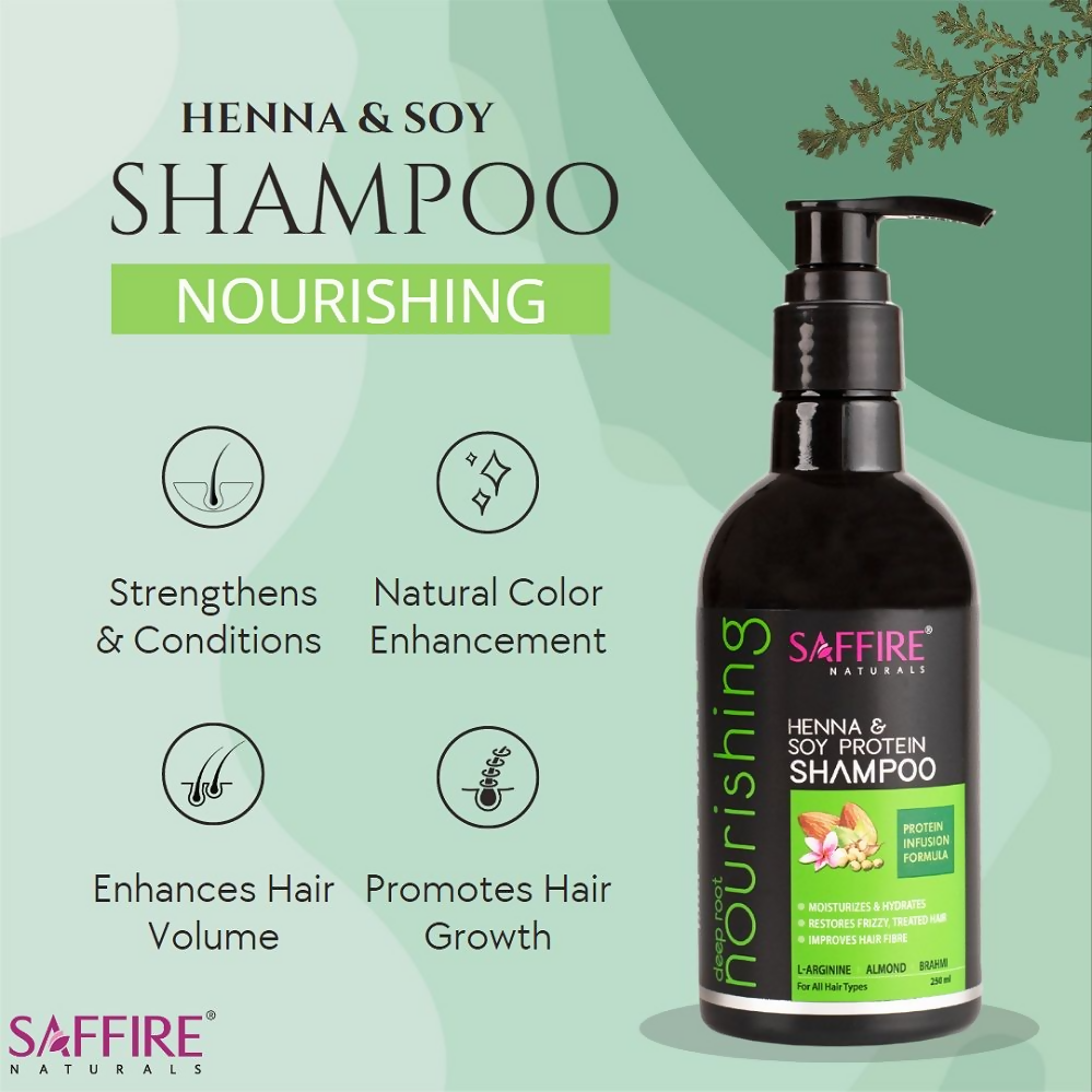Saffire Naturals Henna & Soy Protein Deep Root Nourishing Shampoo