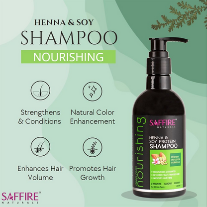 Saffire Naturals Henna & Soy Protein Deep Root Nourishing Shampoo