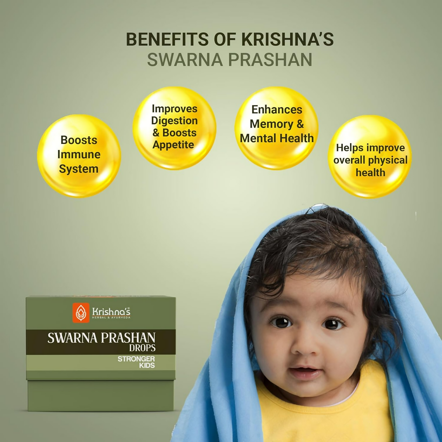 Krishna's Herbal & Ayurveda Swarnaprashan Drops For Kids