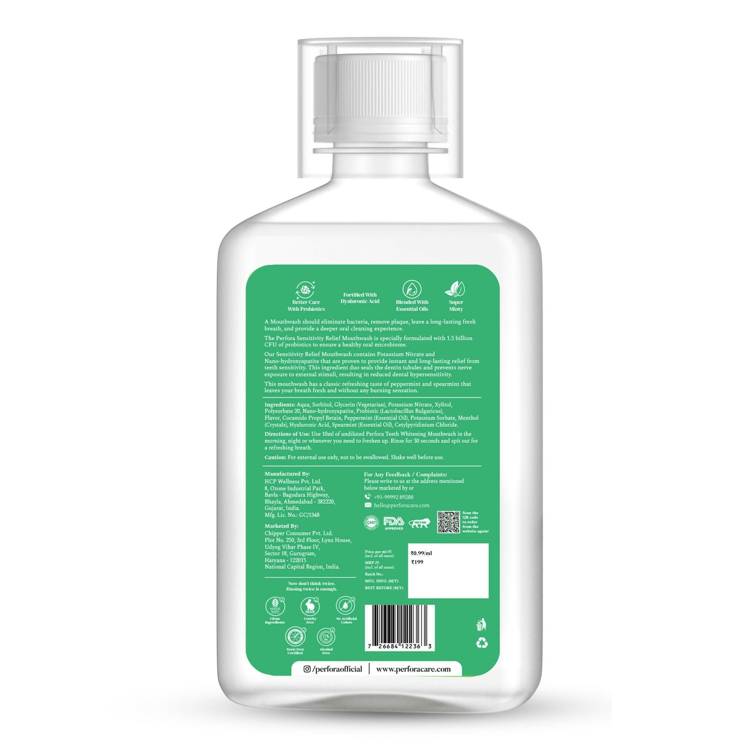 Perfora Sensitivity Relief Mouthwash - Polo Mint