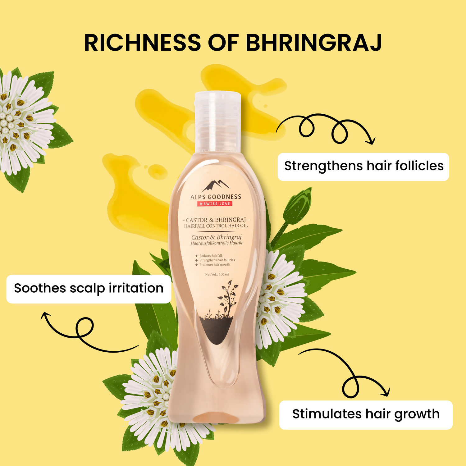 Alps Goodness Castor & Bhringraj Hairfall Control Hair Oil