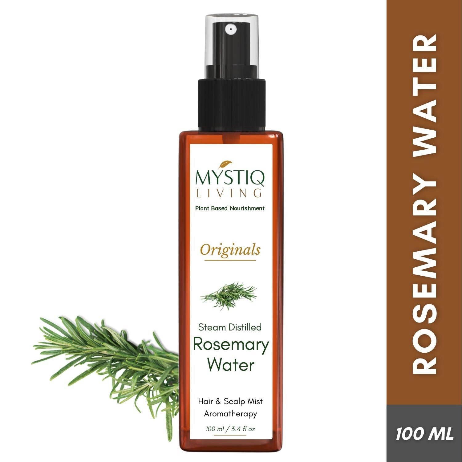 Mystiq Living Rosemary Water for Hair Growth - Hair Mist Spray