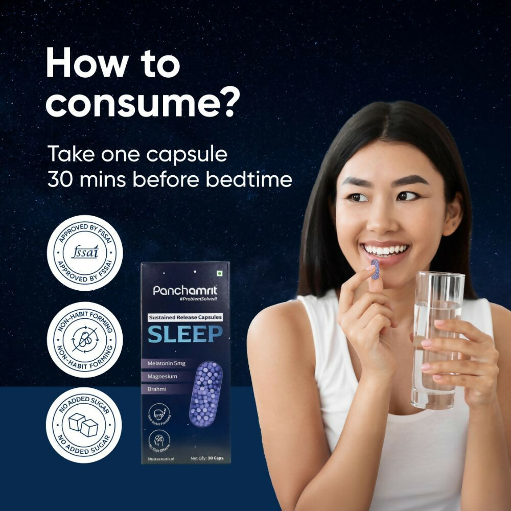 Panchamrit Sustained Release Capsules For Sleep with 5mg Melatonin
