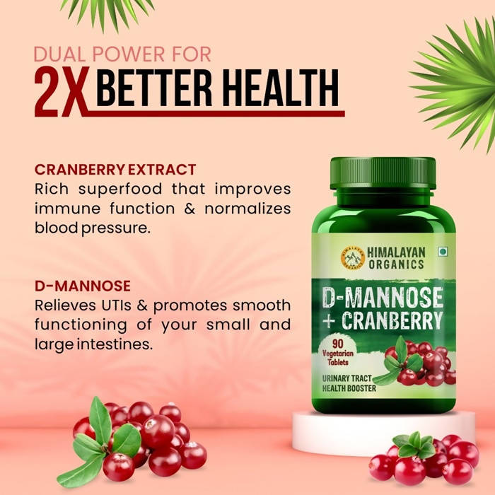 Himalayan Organics D-Mannose + Cranberry Vegetarian Capsules
