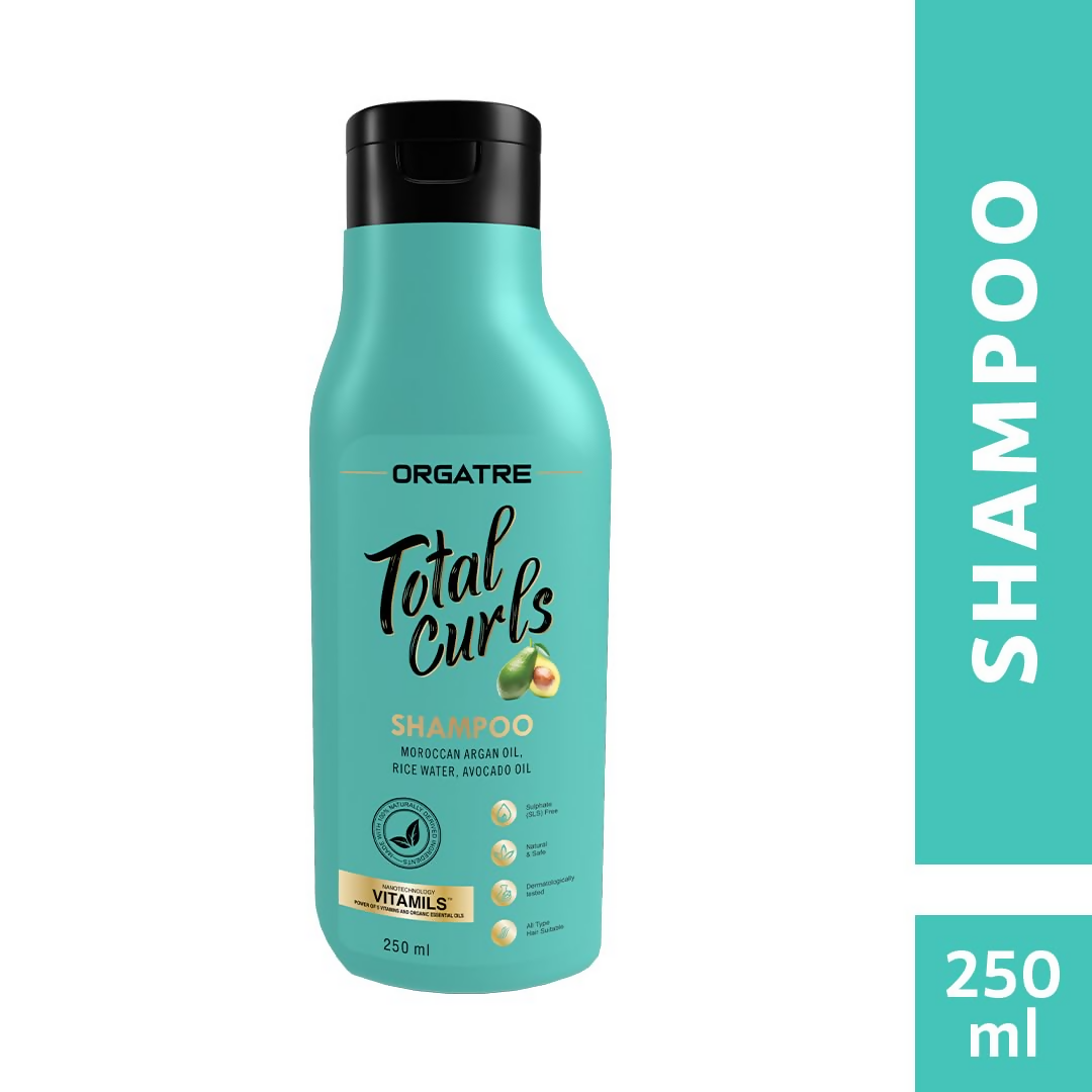 Orgatre Total Curls Shampoo With Rice Water, Argan Oil For Curly Hairs