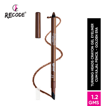 Recode Turning Heads Crayon Gel Eyeliner Cum Kajal Pencil  - Golden Era