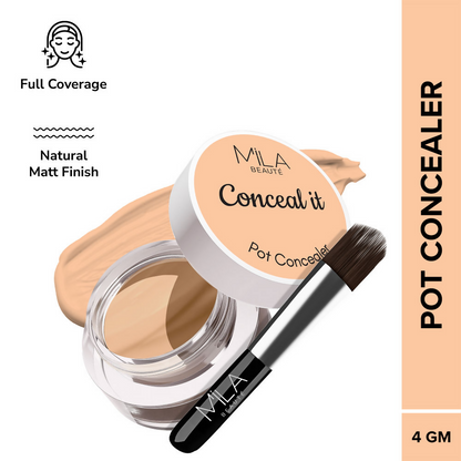 Mila Beaute Conceal It Pot Concealer Creamy Matte Finish with SPF 15 - Medium Beige