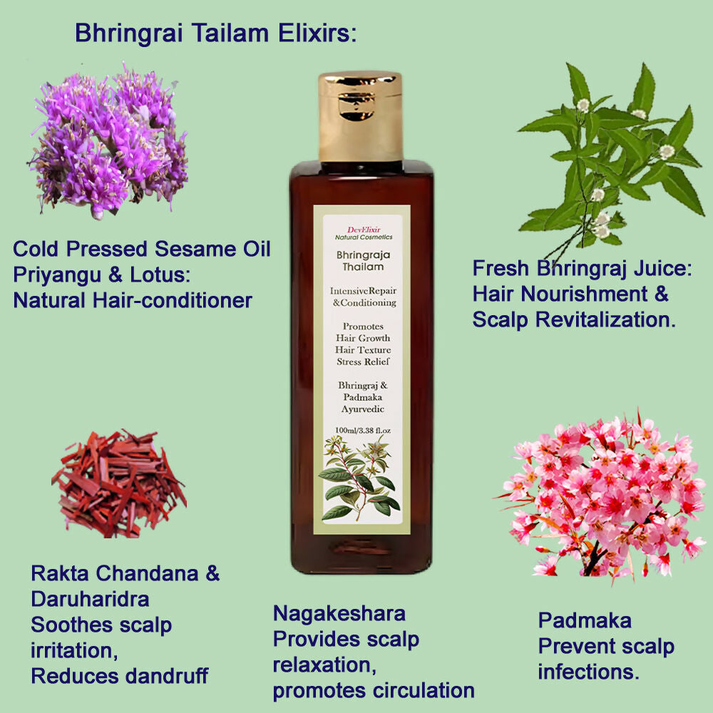 DevElixir Bhringraja Thailam Ayurvedic Hair Oil