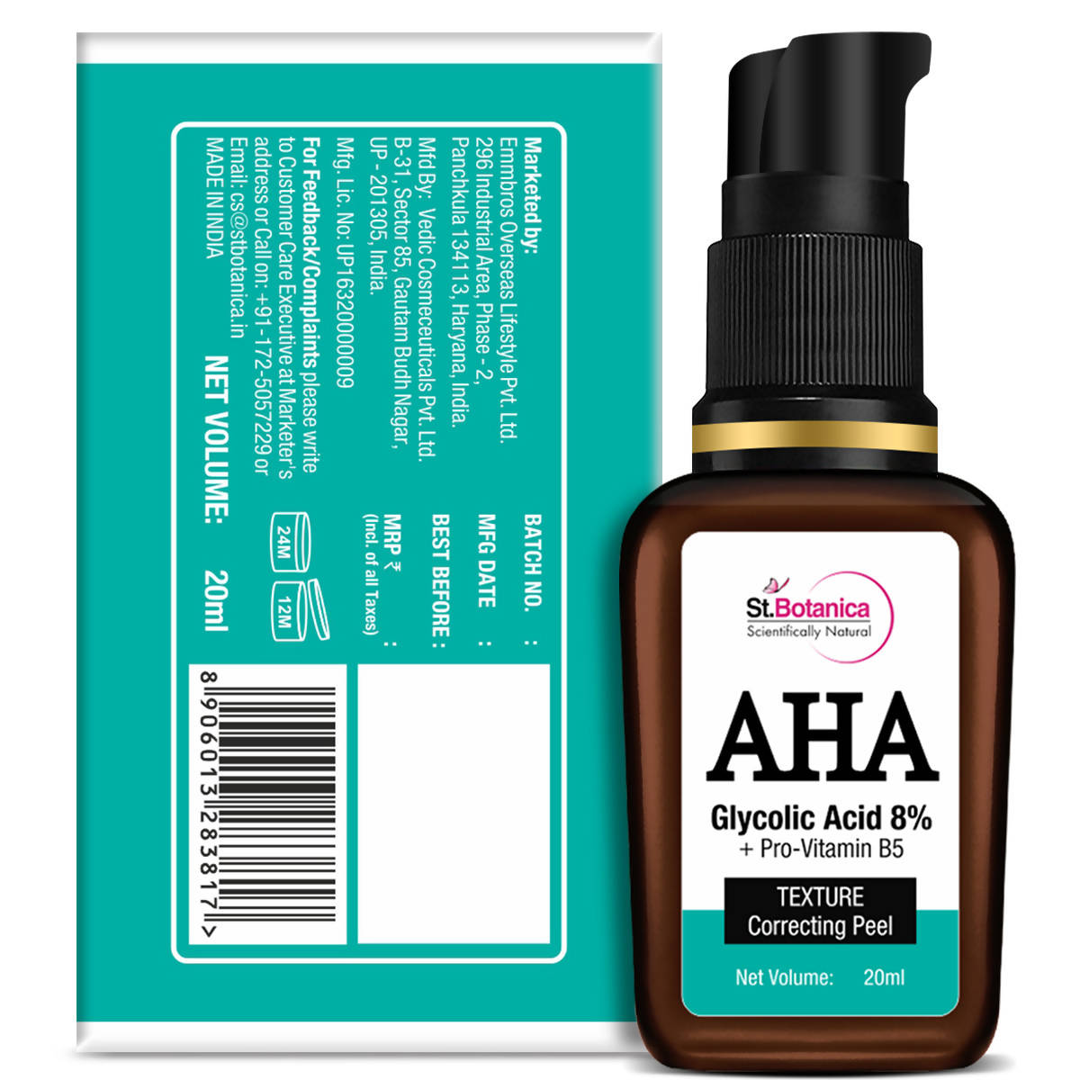 St.Botanica AHA Glycolic Acid 8% + Pro-Vitamin B5 Texture Correcting Peel
