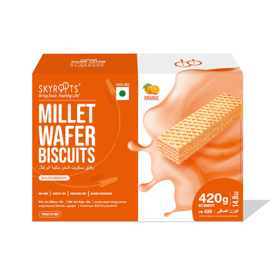 Buy Skyroots Millet Wafer Biscuit Orange from DrMediCart, Ship from India to USA