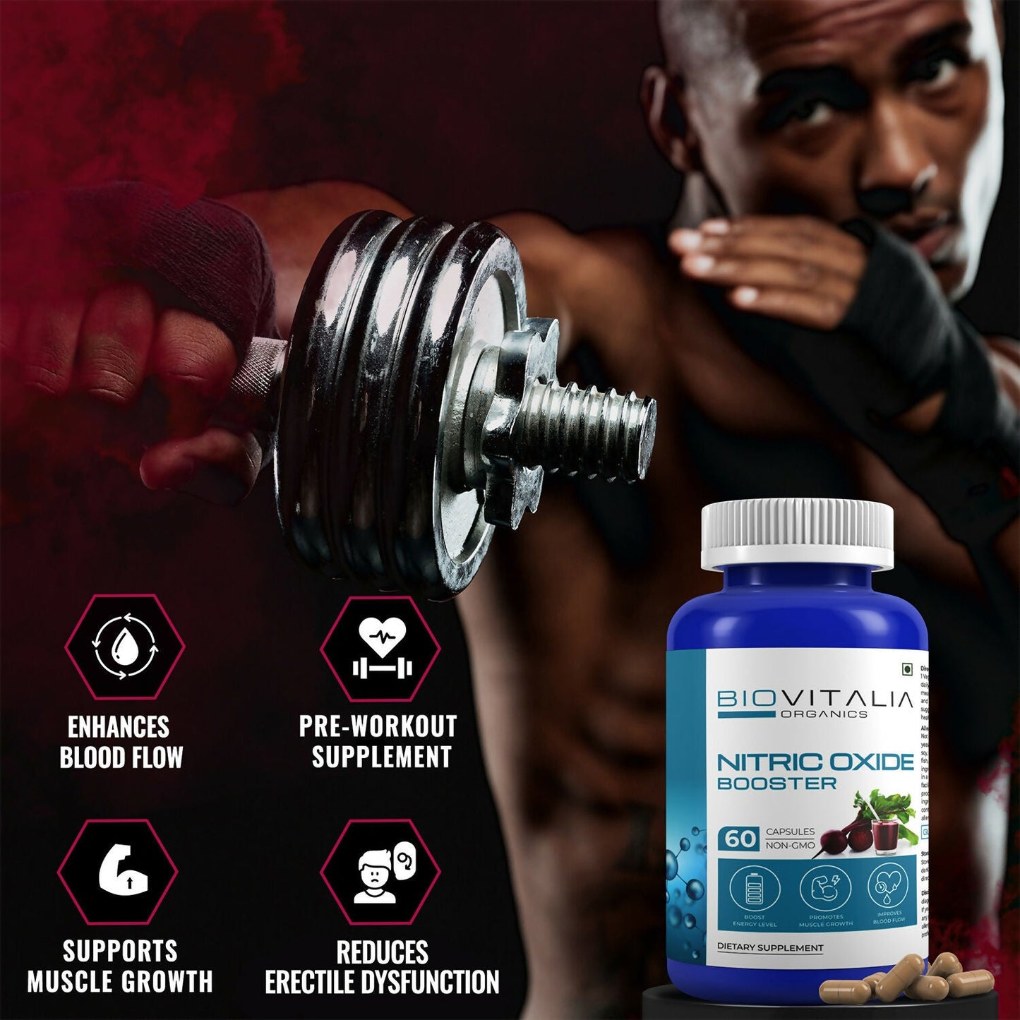 Biovitalia Organics Nitric Oxide Capsule L-Arginine