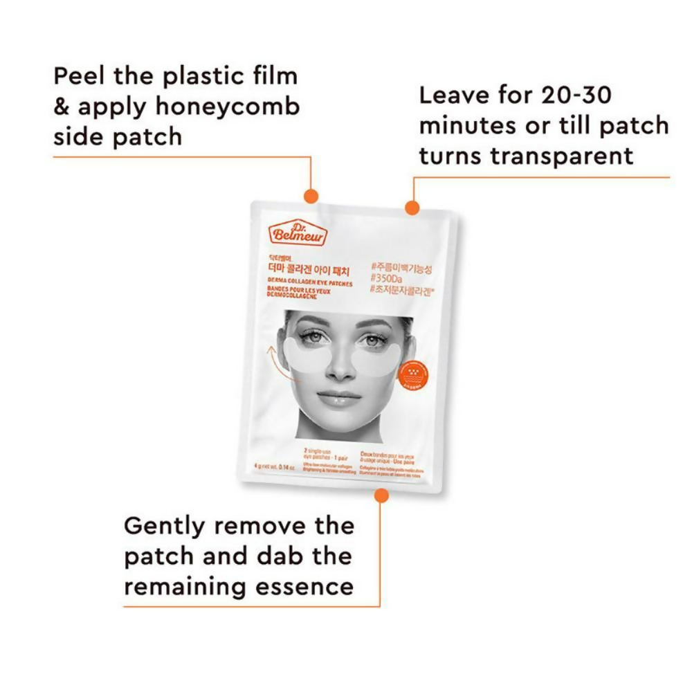 The Face Shop Dr.Belmeur Derma Collagen Hydrogel Eye Patches, For Under Eye Dark Cicle & Wrinkles
