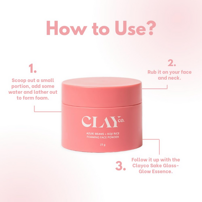 Clayco Azuki Beans & Koji Rice Foaming Face Wash Powder