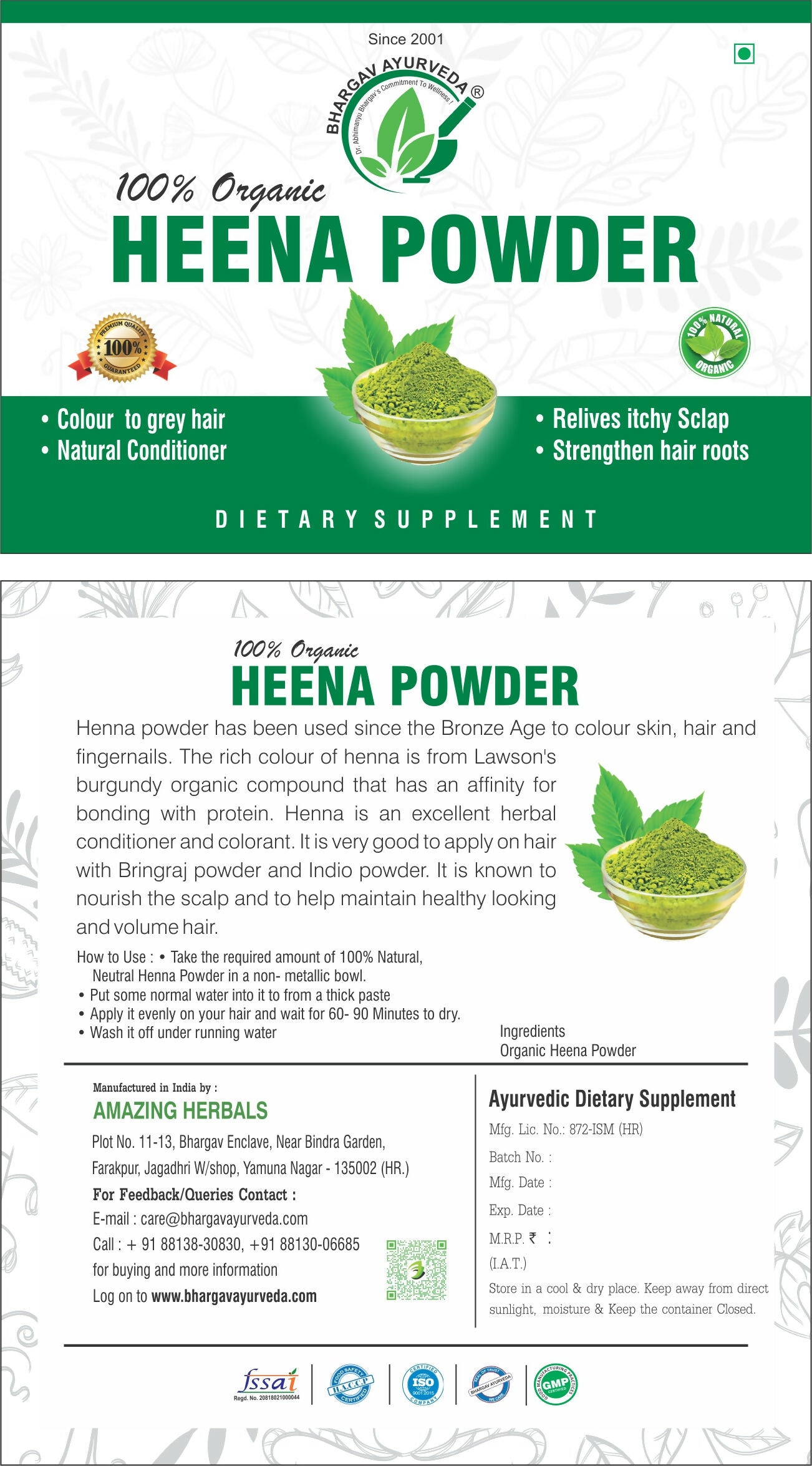 Dr.Bhargav’s Heena Powder