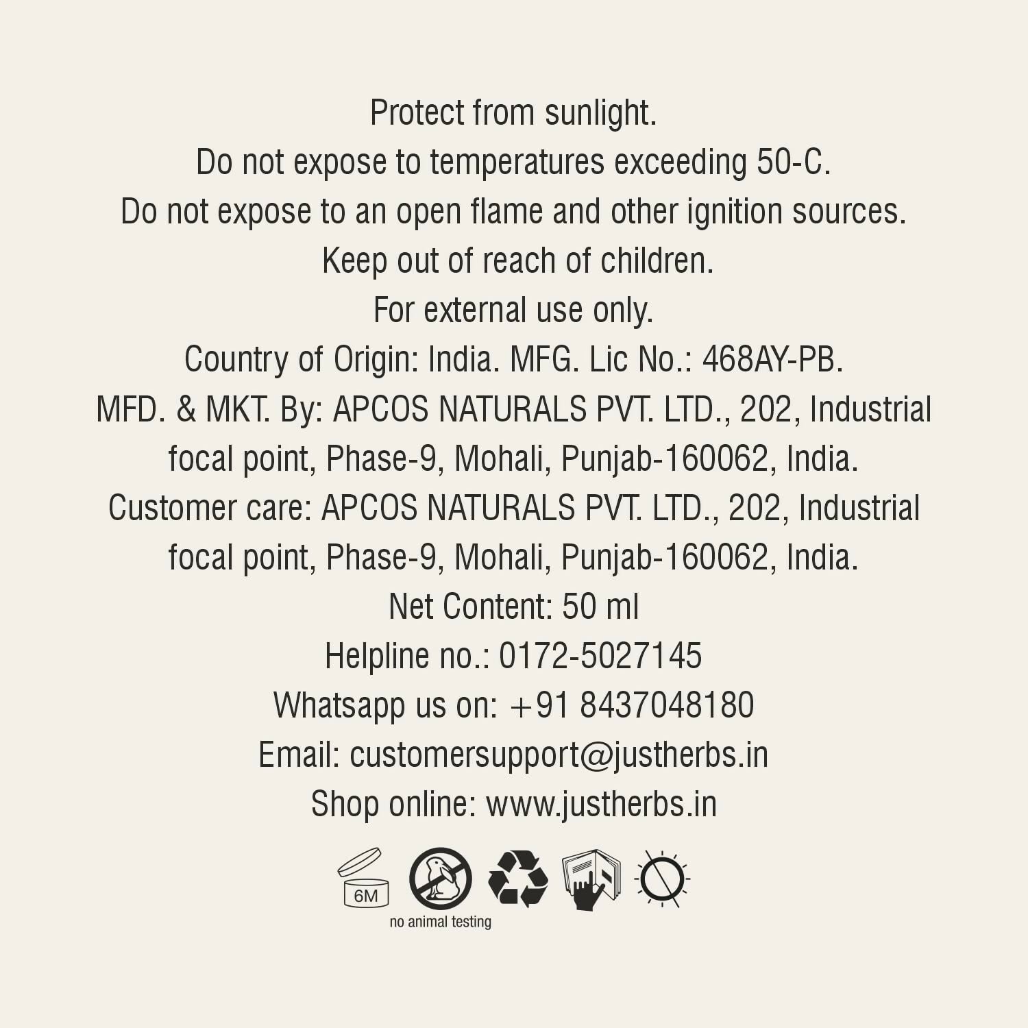 Just Herbs Under Arm Roll On For Women Floral Fiesta Long Lasting and Refreshing Women Deodorant