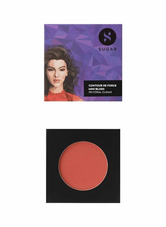 Sugar Cosmetics Contour De Force Mini Blush - 05 Coral Climax - DrMediCart