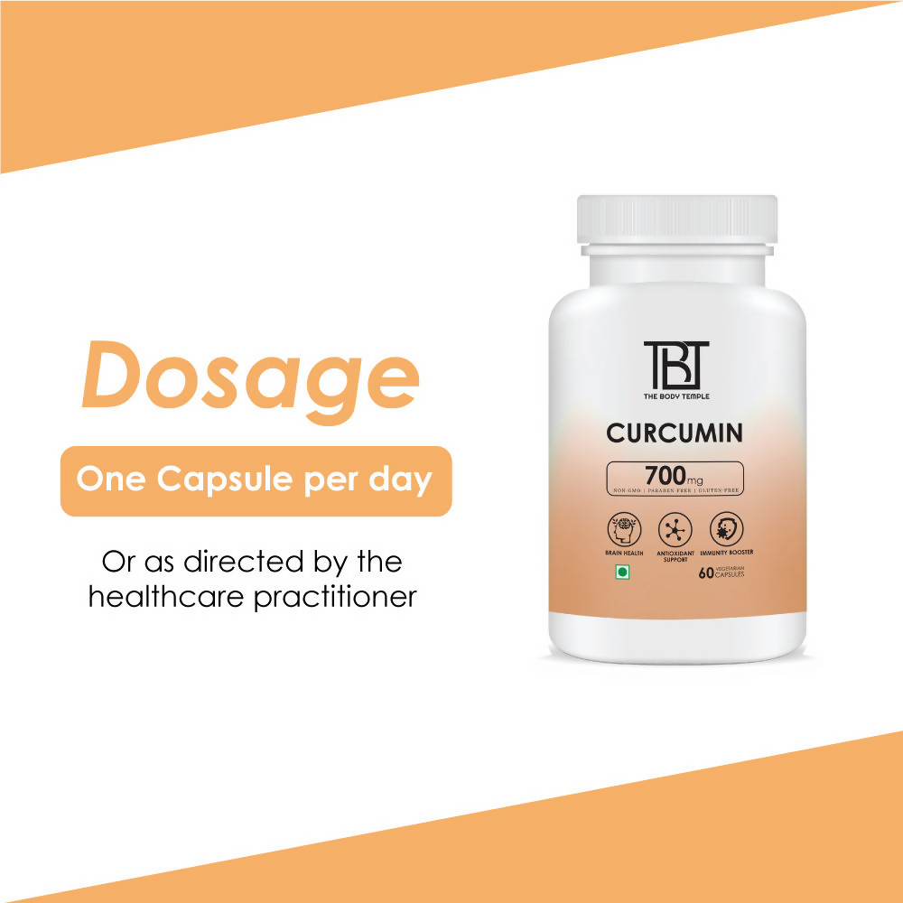The Body Temple Curcumin 700mg For Brain Health and Immunity Capsules