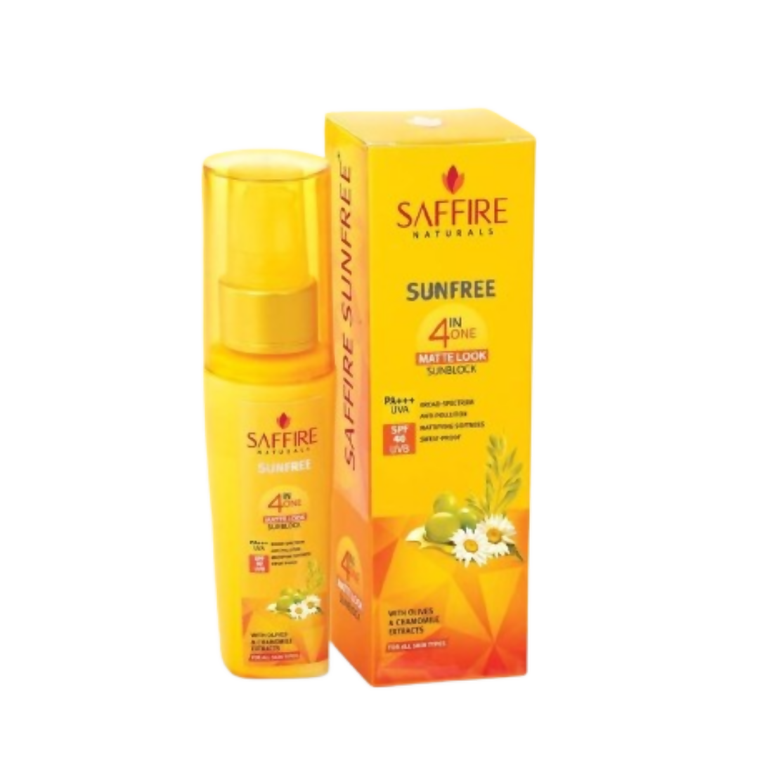 Saffire Naturals 4-In-One SunFree Matte Look SunBlock SPF 40