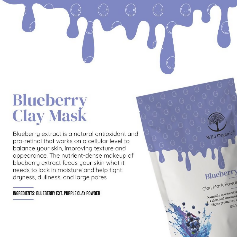 Wild Organic Blueberry Clay Mask Powder