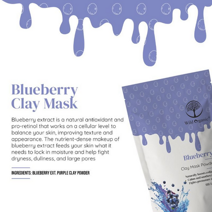 Wild Organic Blueberry Clay Mask Powder