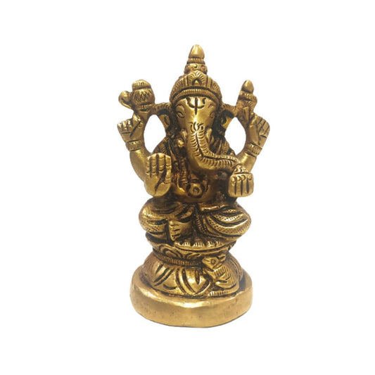 Buy Tamas Brass Handmade Vinayakmoorti Ganesha Statue (Golden)