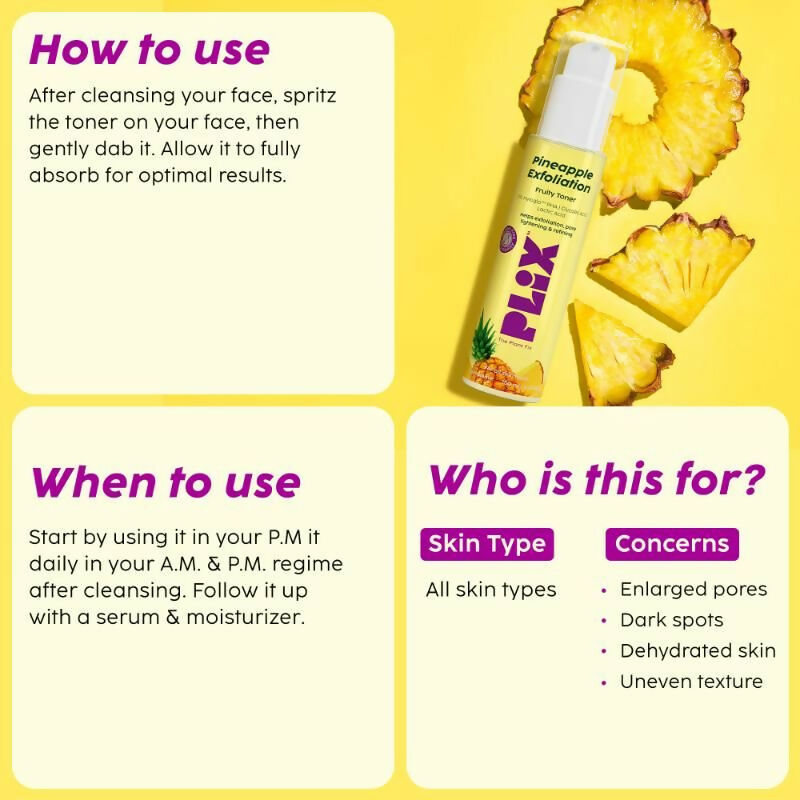 PLIX The Plant Fix Pineapple Depigmentation Regime With Face Wash, Toner, Serum & Moisturizer