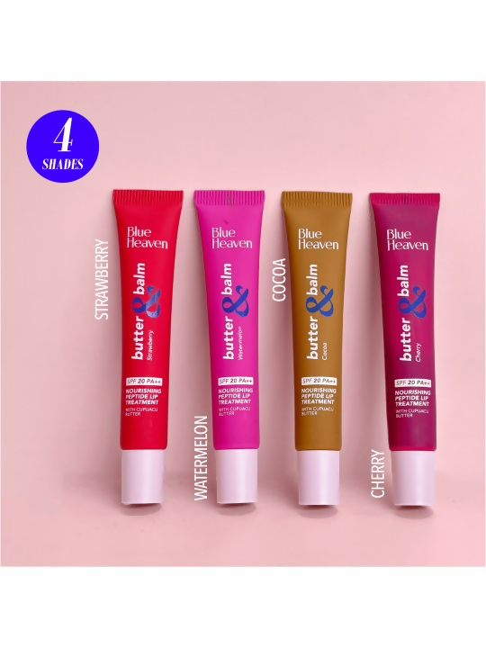 Blue Heaven Butter & Balm Peptide Infused Tinted Lip Balm with SPF20 PA++ - Cocoa