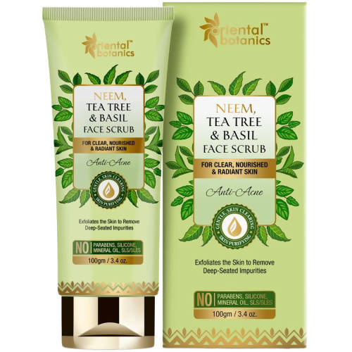 Buy Oriental Botanics Neem, Tea Tree And Basil Anti Acne Face Scrub from DrMediCart, Ship from India to USA
