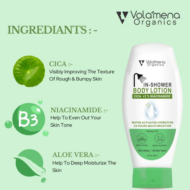 Volamena Cica & Niacinamide In-Shower Body Lotion With Aloevera