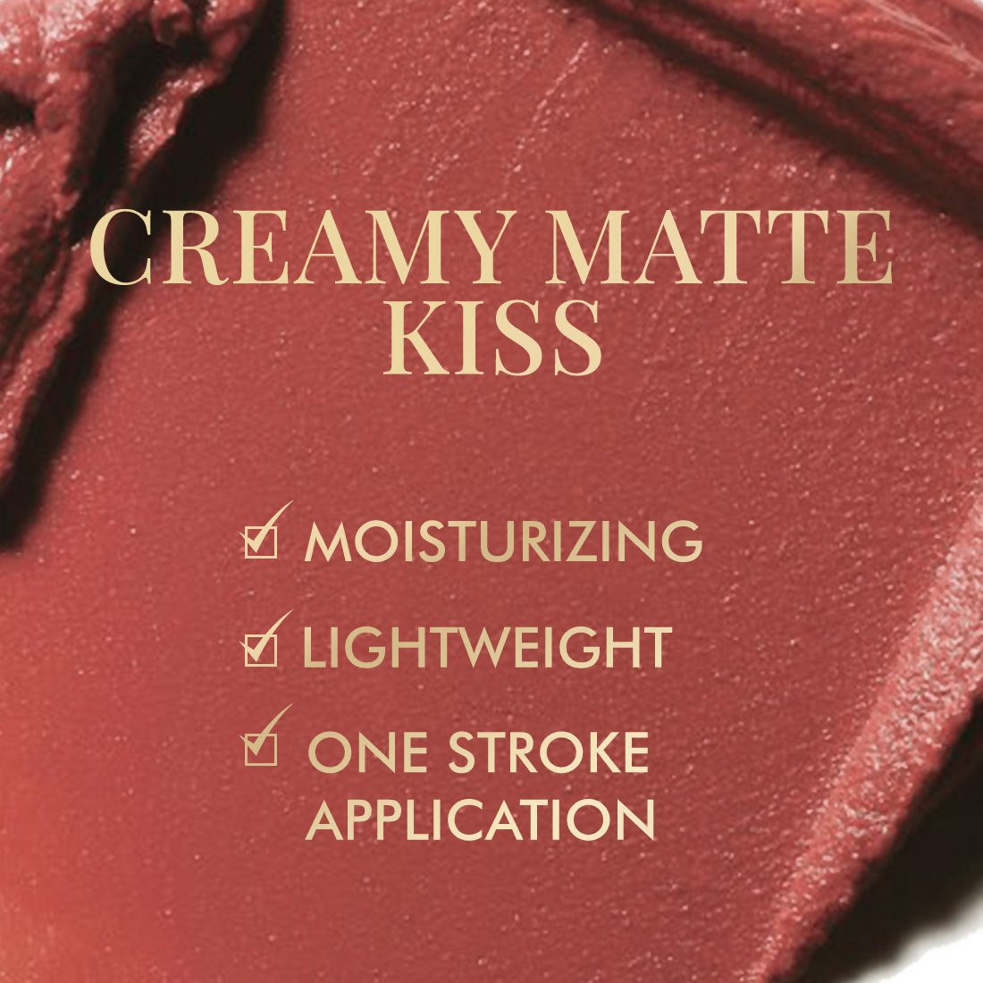 mCaffeine Shades Creamy Matte Kiss Bullet Lipstick Moisturizing Lightweight - Rose Martini