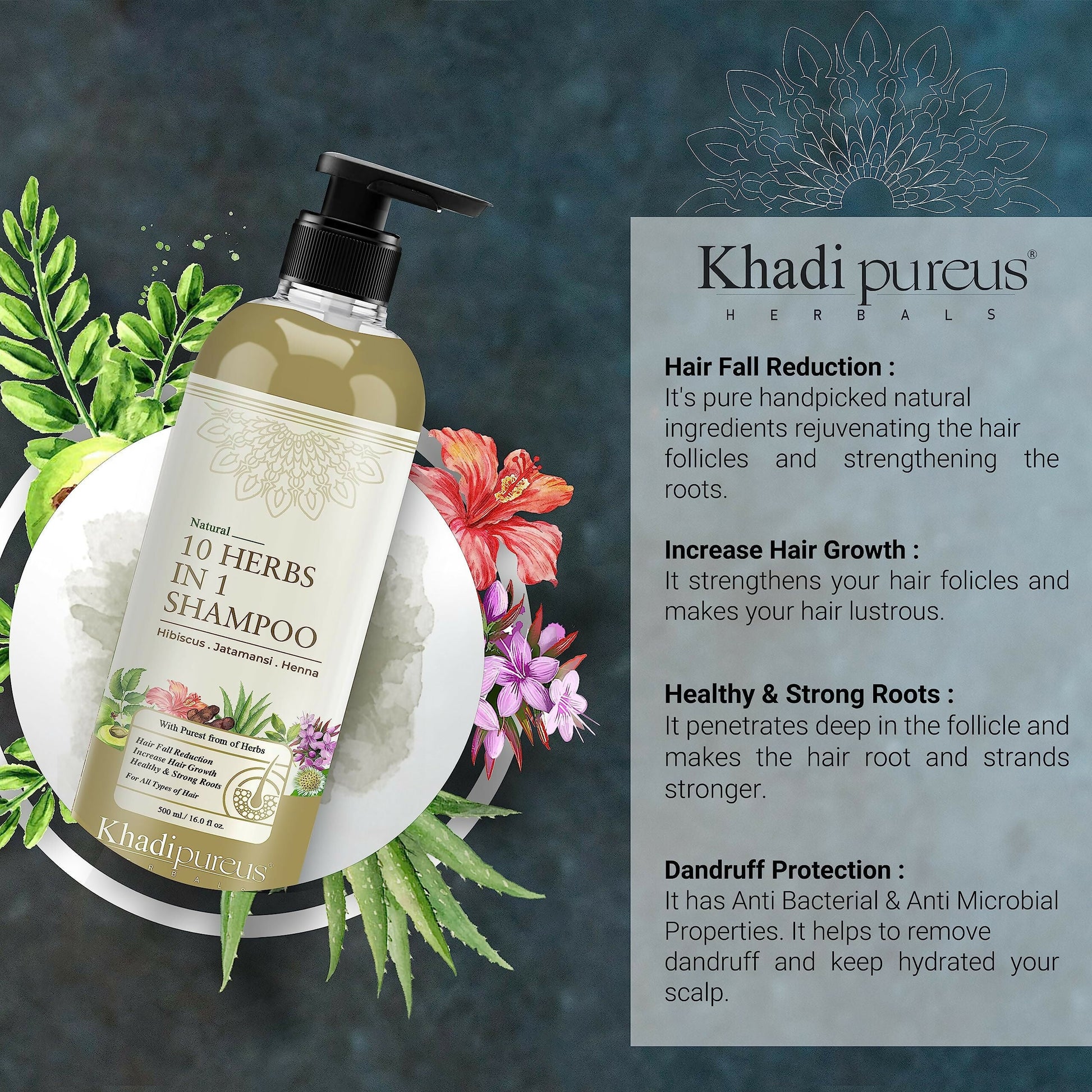 Khadi Pureus Herbals Shreekesha 10 Herbs in 1 Shampoo