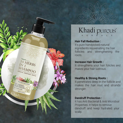 Khadi Pureus Herbals Shreekesha 10 Herbs in 1 Shampoo