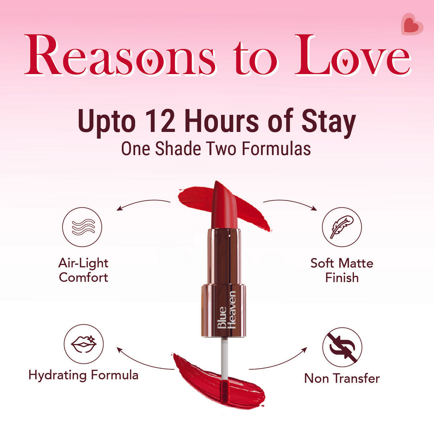 Blue Heaven Love Duo 2 In 1 Dual Sided Lipstick - 14