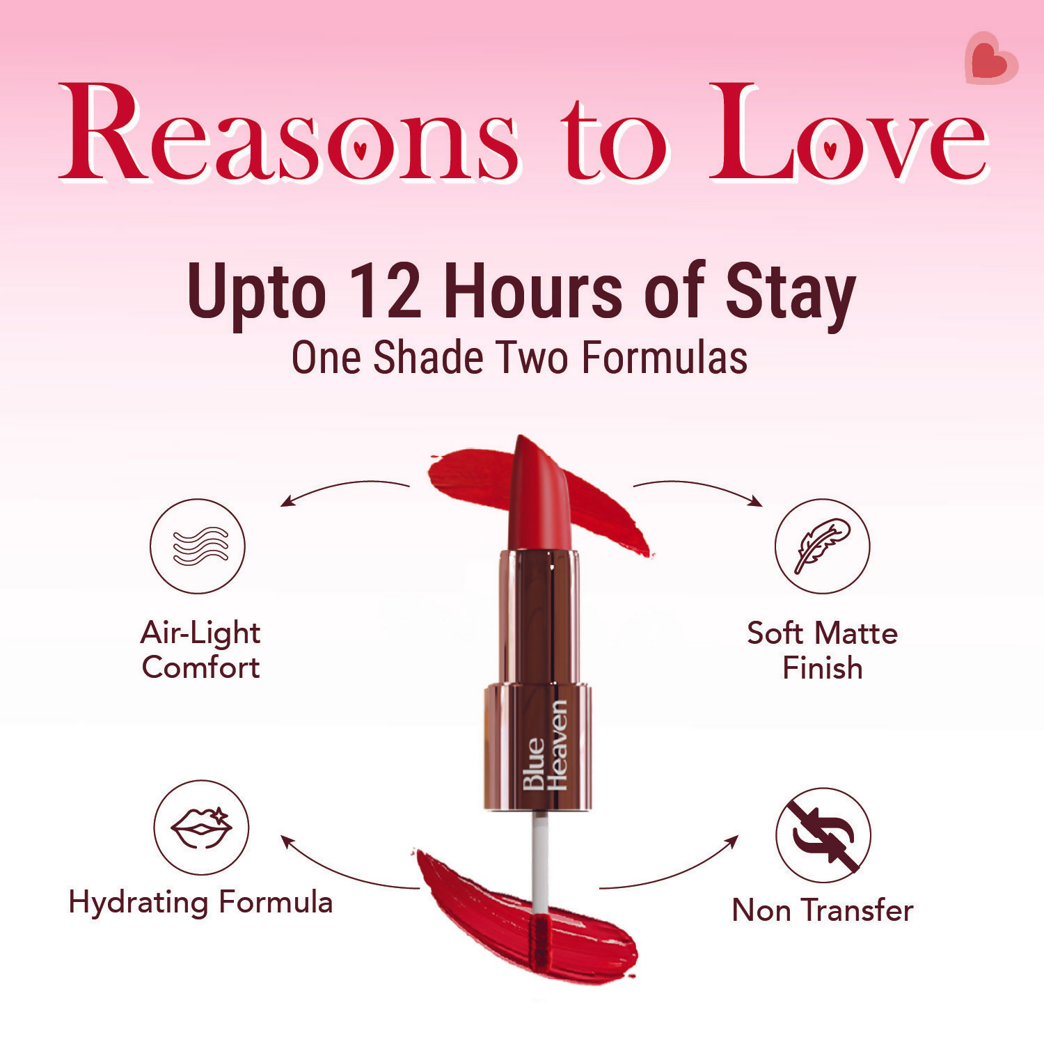 Blue Heaven Love Duo 2 In 1 Dual Sided Lipstick - 14