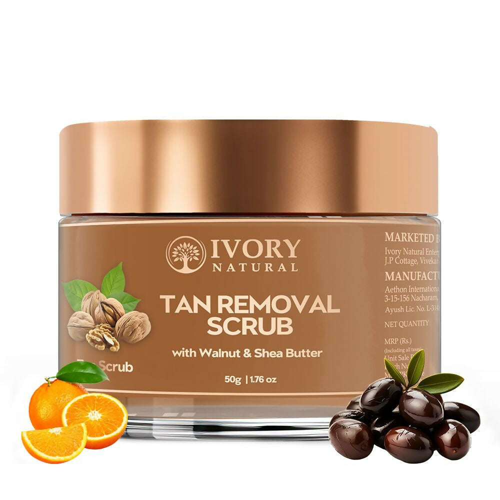 Ivory Natural Tan Scrub , Reduce Tan, Restores Radiant Skin Glow