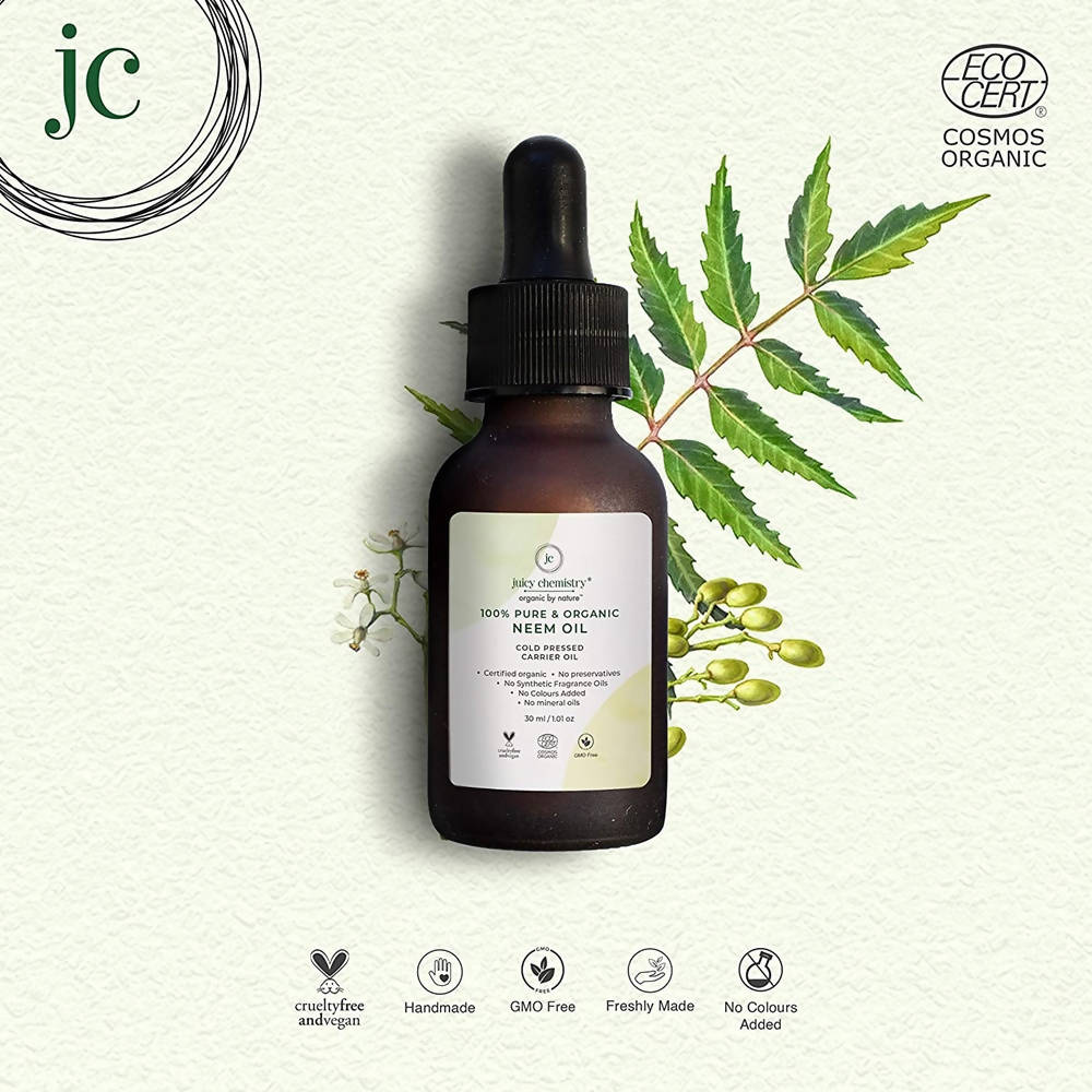 Juicy Chemistry Pure & Organic Neem Oil For Cold Pressed Carrier Oil