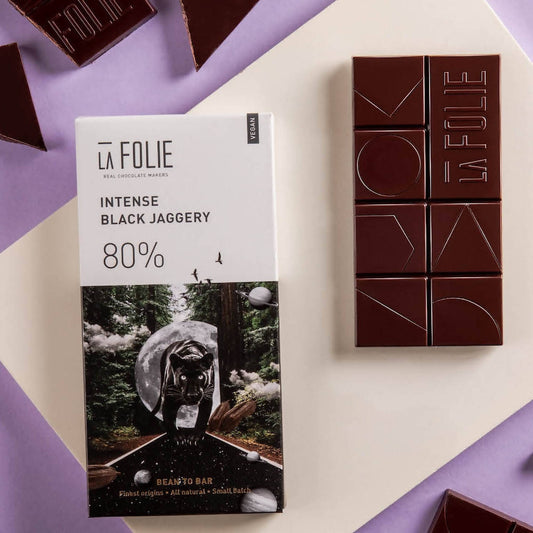 La Folie Intense Black Jaggery Chocolate