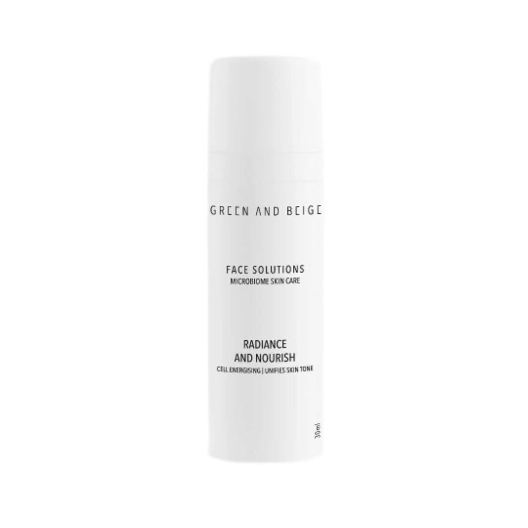 Green And Beige Face Solutions Radiance And Nourish